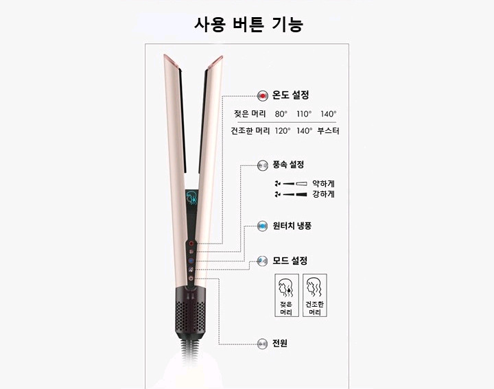 재고떨이)여중여고생 긴머리 단돈3_드라이기/고데기 통합기능 에어스트레이트너 이미지