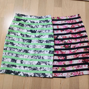 (2개일괄)세련된 모조에스핀 플라워 패턴 스커트