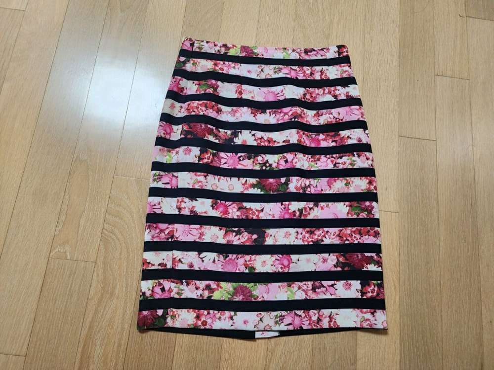 (2개일괄)세련된 모조에스핀 플라워 패턴 스커트--5