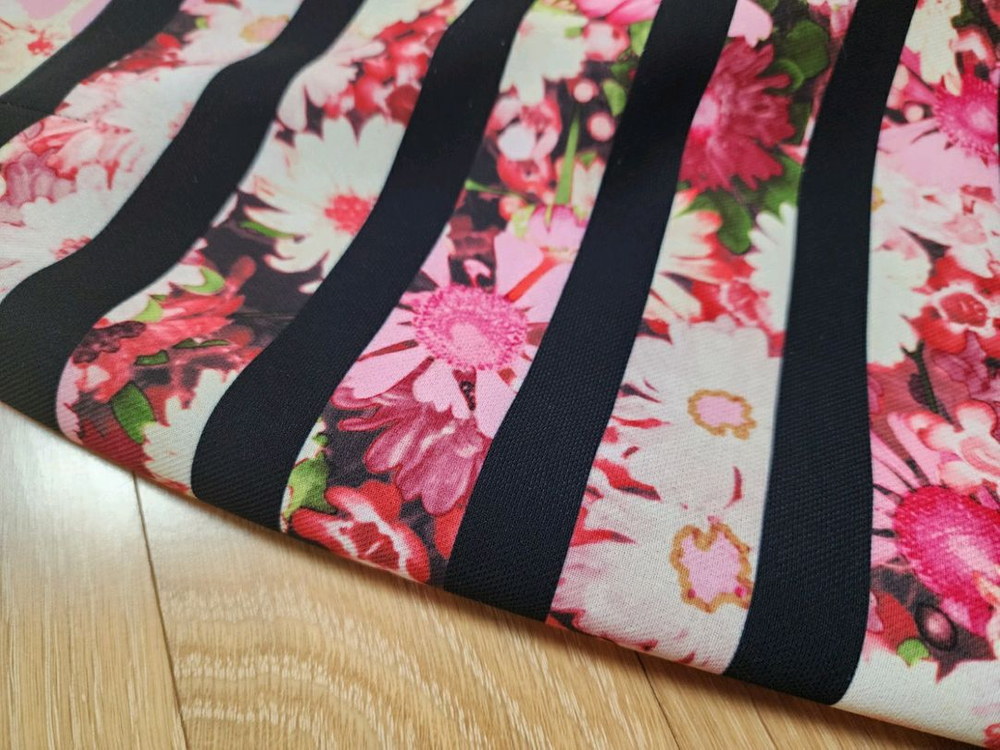 (2개일괄)세련된 모조에스핀 플라워 패턴 스커트--6