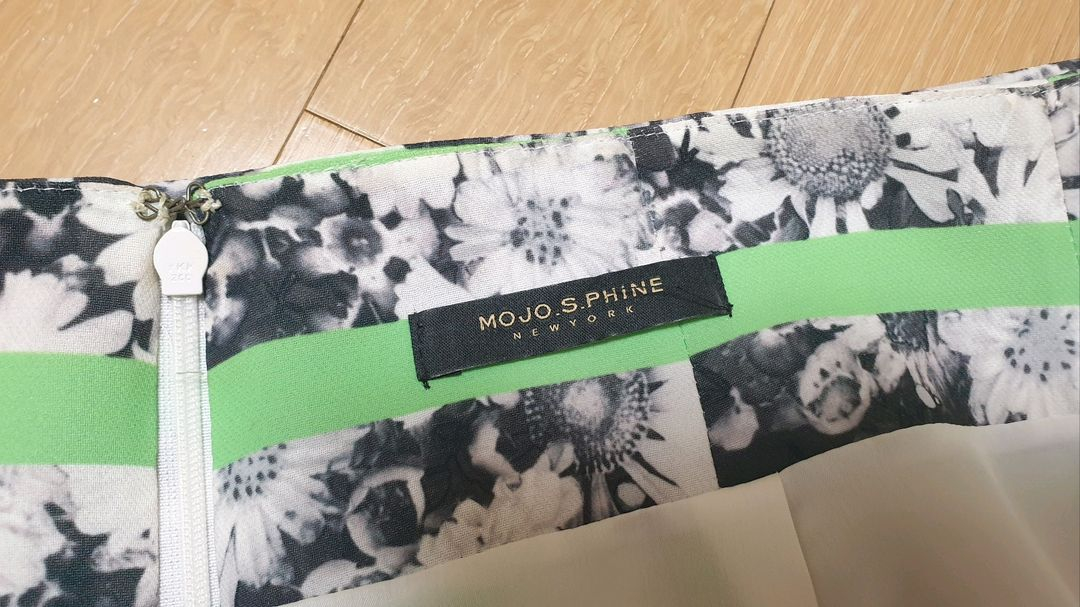 (2개일괄)세련된 모조에스핀 플라워 패턴 스커트--7