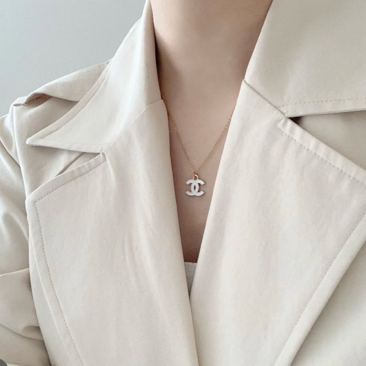 샤넬 빈티지 단추 목걸이--1