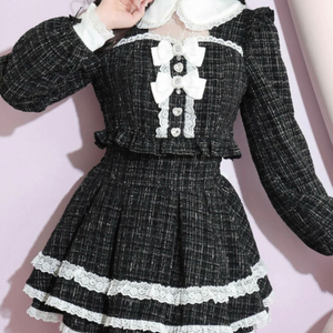 NOEMIE 노에미 트위드 레이스 셋업 지뢰계 양산형 양지뢰 이미지