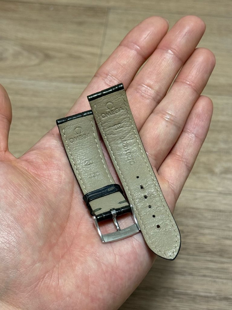 오메가 정품 악어가죽줄, 엘리게이터 스트랩--2