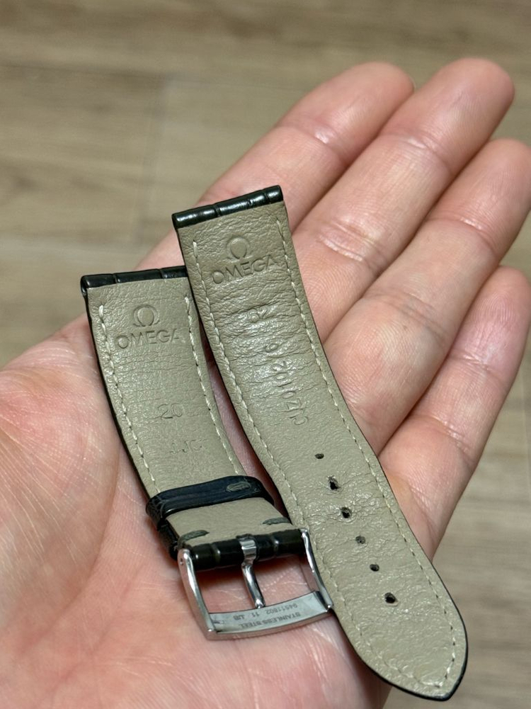 오메가 정품 악어가죽줄, 엘리게이터 스트랩--3