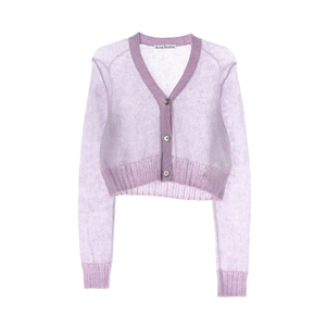 아크네 스튜디오 울모헤어70% 라벤더 브이넥 니트 가디건 XS 이미지