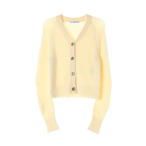 아크네 스튜디오 라이트옐로우 울알파카 브이넥 니트 가디건 XS 이미지