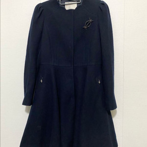 레니본 원피스 스타일 모직 코트