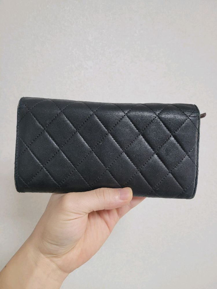 샤넬 램스킨 장지갑 정품--2