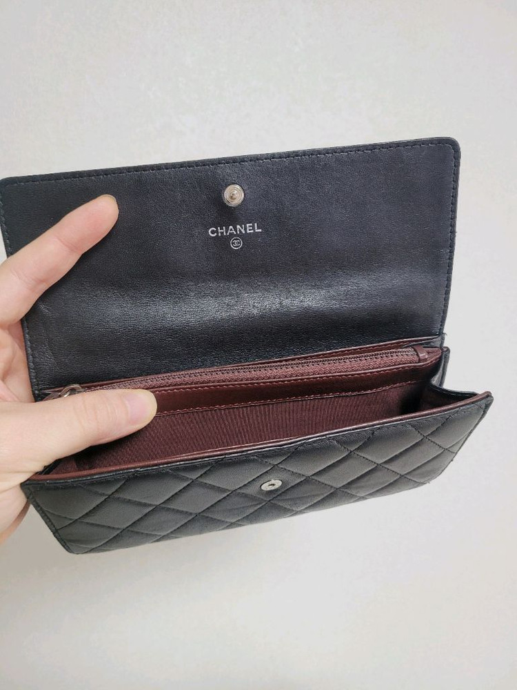 샤넬 램스킨 장지갑 정품--5