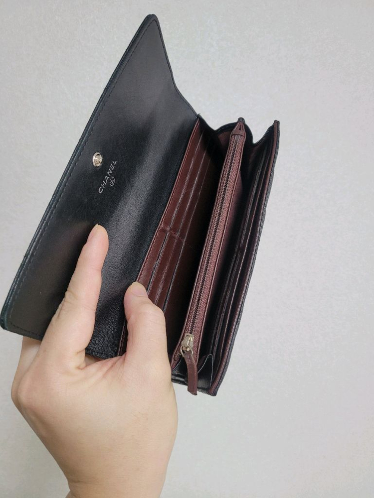 샤넬 램스킨 장지갑 정품--6