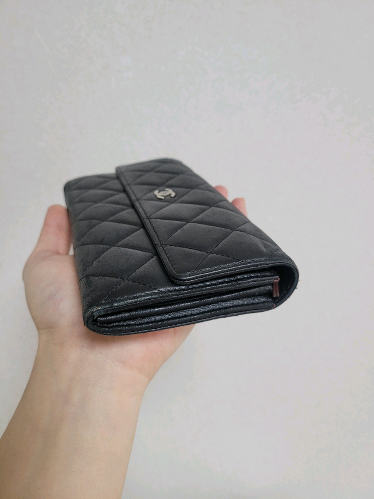 샤넬 램스킨 장지갑 정품--9