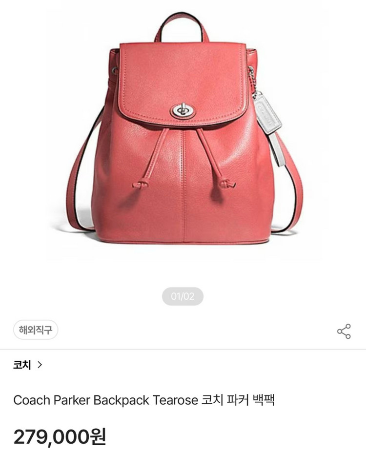 Coach Parker Backpack Tearose 코치 파커 백팩--7