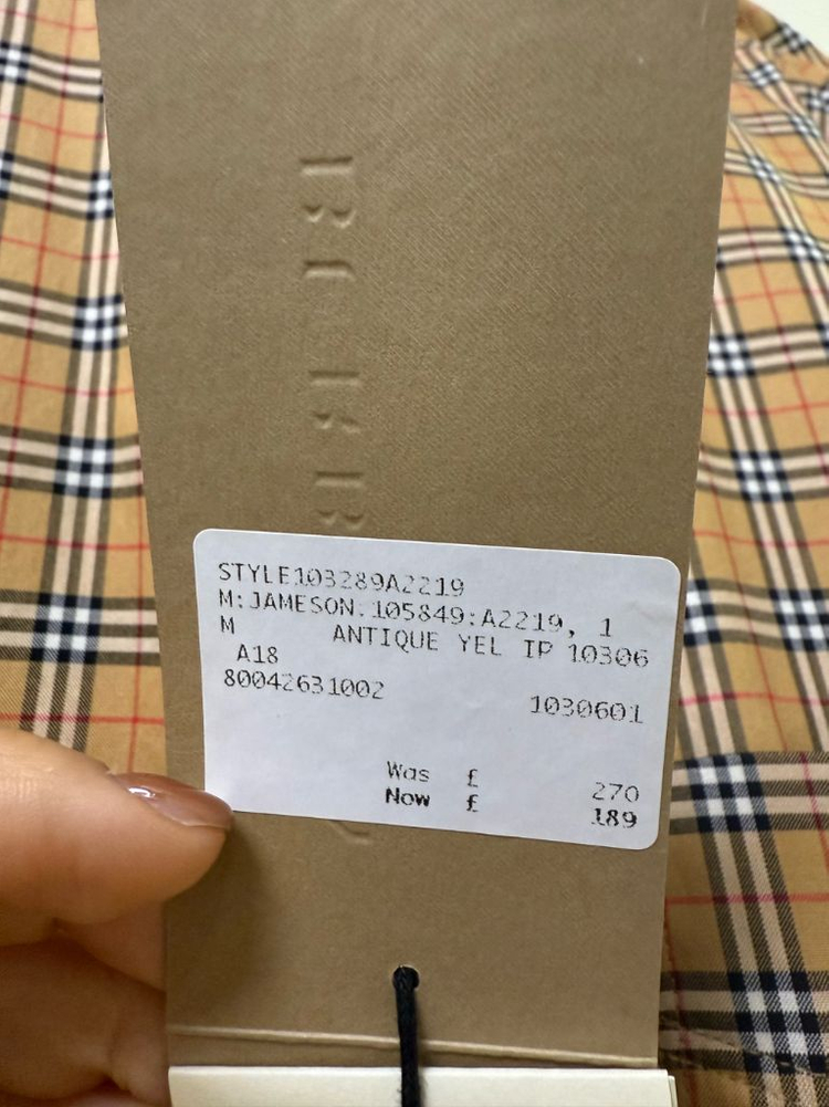 버버리 남성 긴팔 체크 셔츠 앤틱옐로우 JAMESON 제임슨 M--5