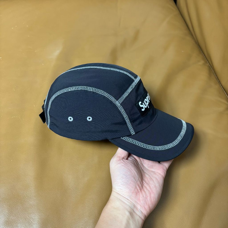 슈프림 캠프캡 모자 박스로고 23ss 리플렉티브 스티치 블랙--3