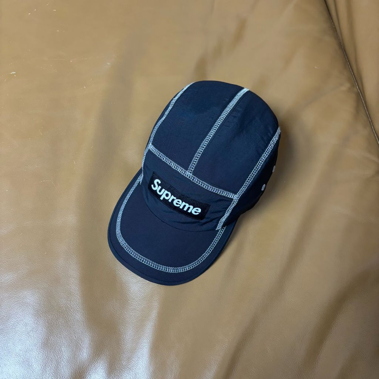 슈프림 캠프캡 모자 박스로고 23ss 리플렉티브 스티치 블랙--5