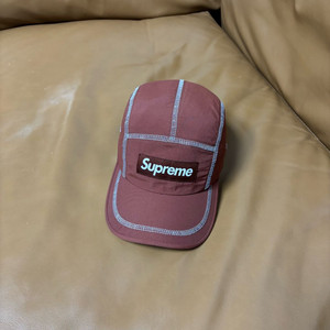 슈프림 캠프캡 모자 박스로고 23ss 리플렉티브 스티치 브라운