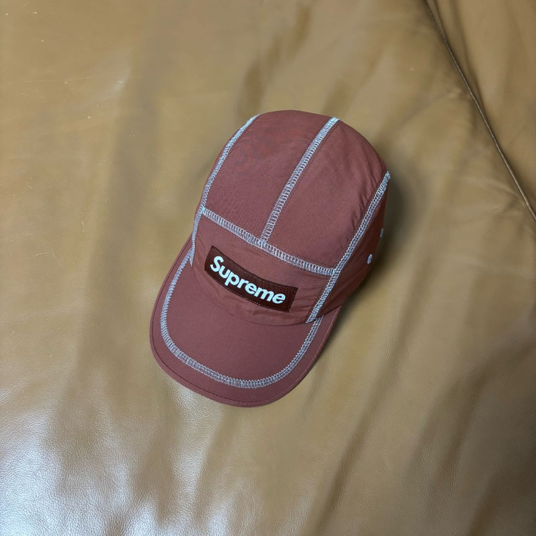 슈프림 캠프캡 모자 박스로고 23ss 리플렉티브 스티치 브라운--5