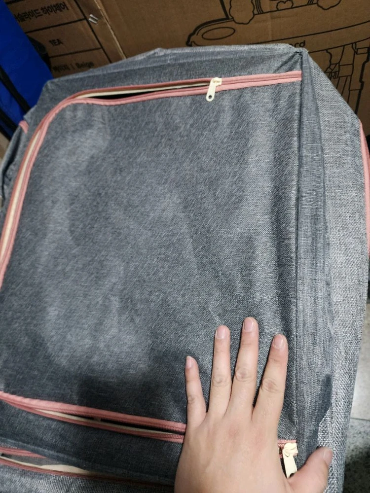 새상품 새것 미사용대용량 리빙박스 100L 수납박스 패브릭 이불정리함 옷보관함 부직포 다용도수납함 개당가격 재고많아 이미지