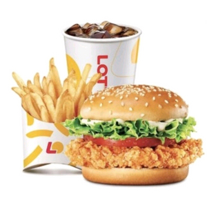 롯데리아 핫크리스피치킨버거 세트