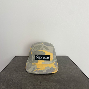 (OS) 슈프림 박스로고 캠프캡 모자 워시드 아웃 카모
