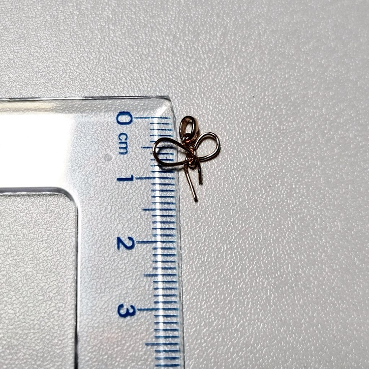 14k미니 리본 펜던트 목걸이 (체인제외)--2