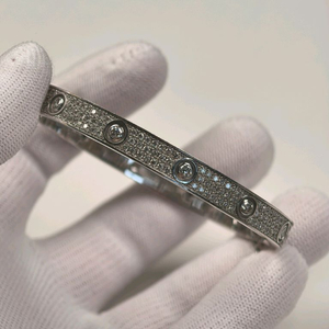 러브 뱅글 팔찌 파베 랩다이아 화이트골드 19호 이미지