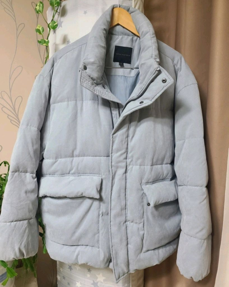 스파오 스웨이드 푸퍼 라이트블루L--1