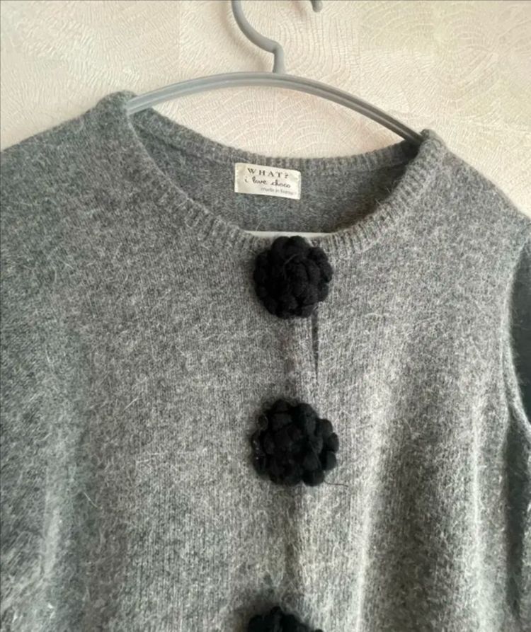 니트..앙고라 크롭 가디건--3