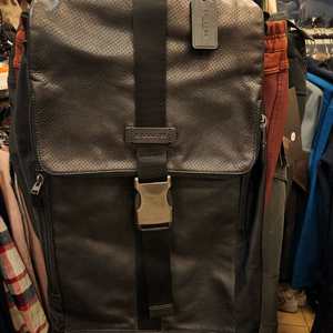 코치 블랙 가죽 백팩