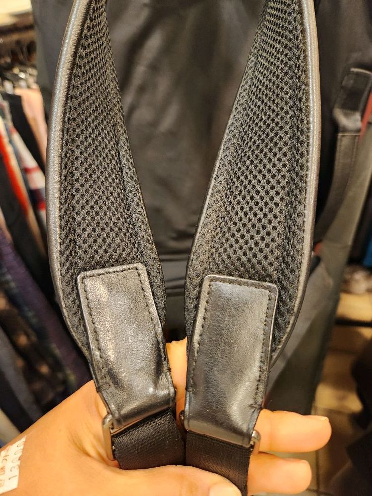 코치 블랙 가죽 백팩--4