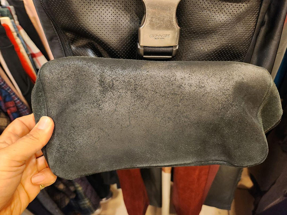 코치 블랙 가죽 백팩--6