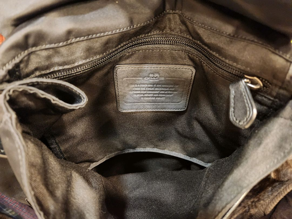 코치 블랙 가죽 백팩--8