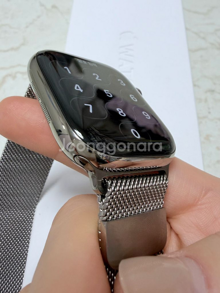 애플워치10 [셀룰러 46mm 내추럴 티타늄ㅣ내추럴 밀레니즈 루프ㅣ박스포함]--2