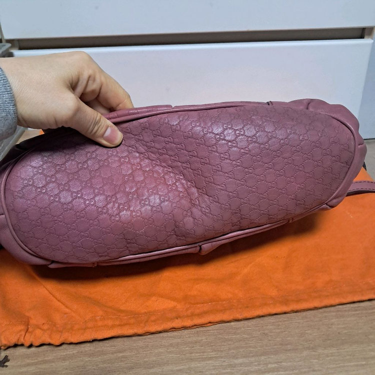 정품 구찌 백 마이크로시마 핑크 숄더백 토트백 3way 가방--1