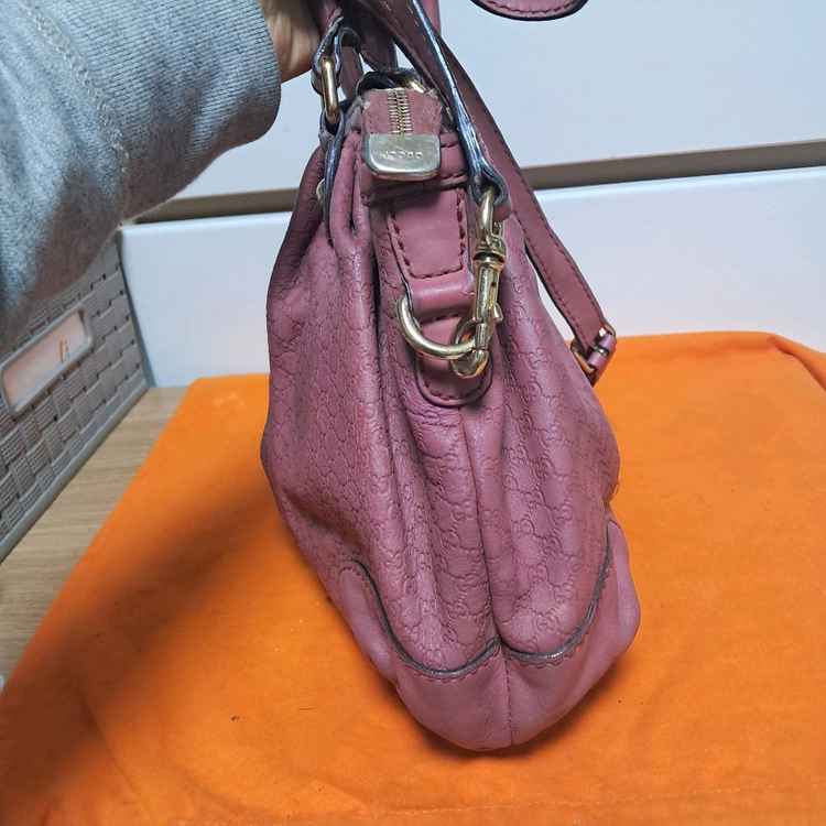 정품 구찌 백 마이크로시마 핑크 숄더백 토트백 3way 가방--2