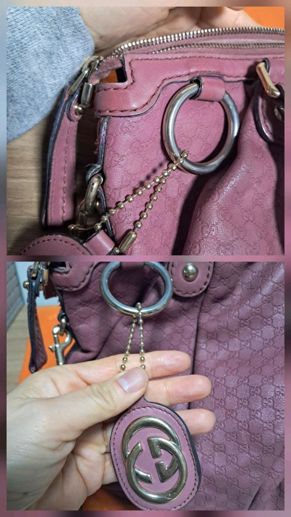 정품 구찌 백 마이크로시마 핑크 숄더백 토트백 3way 가방--7