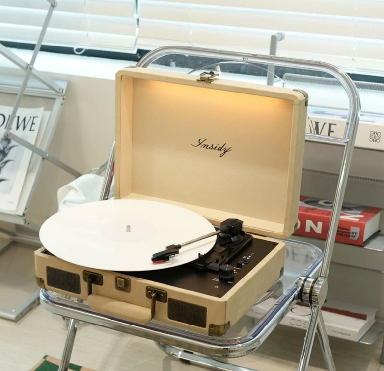 인사이디 휴대용 레트로 턴테이블 이미지