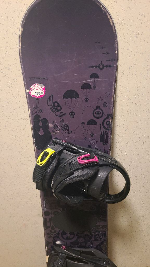 주니어 살로몬 스노우보드 데크 129cm & 바인딩 /부츠220--5
