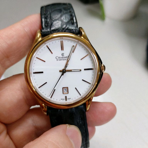 Charmex of Switzerland 금장 가죽 시계