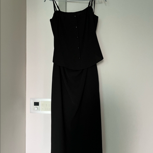 타임 레이어드 슬리브리스 드레스 원피스 블랙(55)