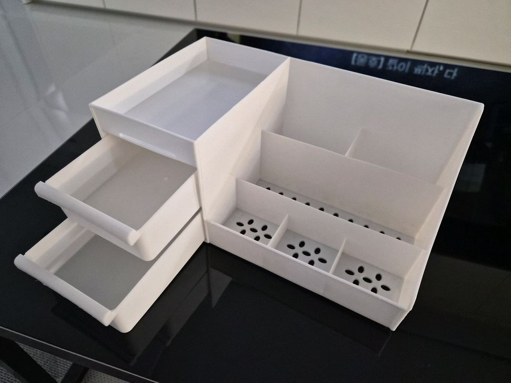 화이트 서랍 수납 화장품 정리함(새상품)--1