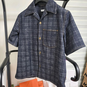 25SS 버버리 반팔 체크 데님셔츠 m