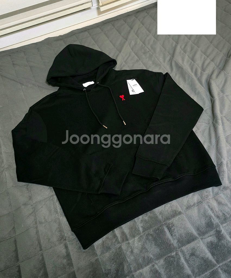 아미 스몰하트 로고 후드티 티셔츠 블랙 XL사이즈(국내105)--2