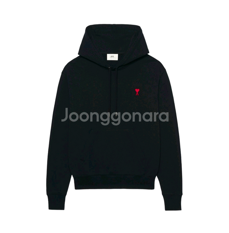 아미 스몰하트 로고 후드티 티셔츠 블랙 XL사이즈(국내105)--6