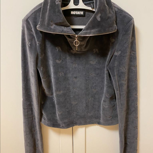 직수입 로테이트 벨벳 집업티셔츠