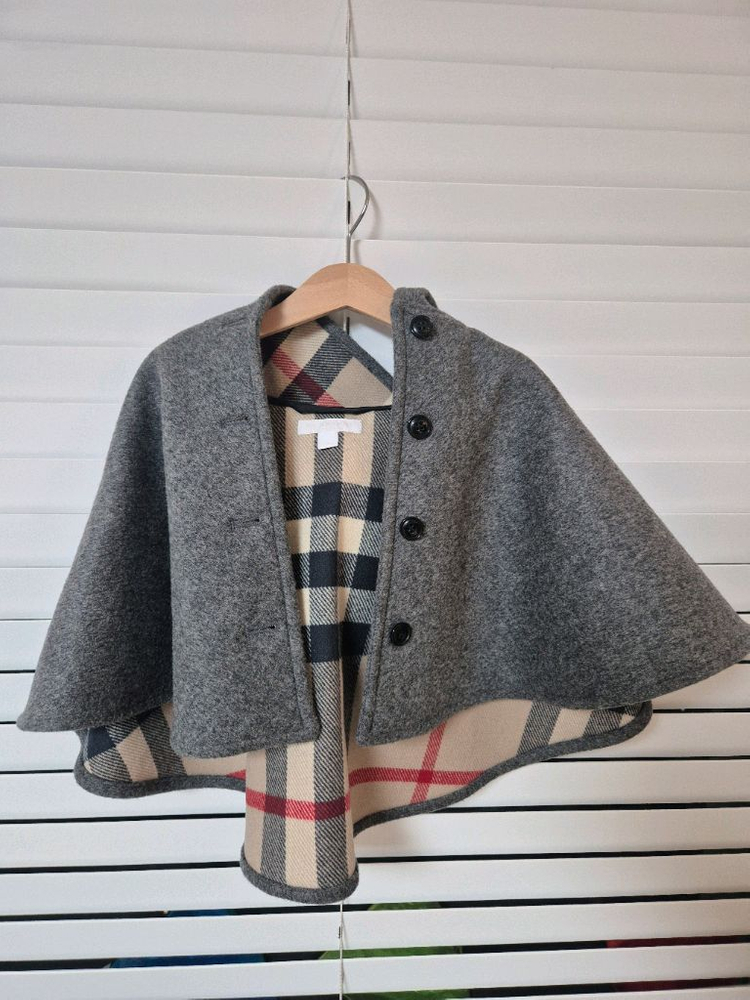 a급)버버리 키즈 회색 판쵸(망토)--2