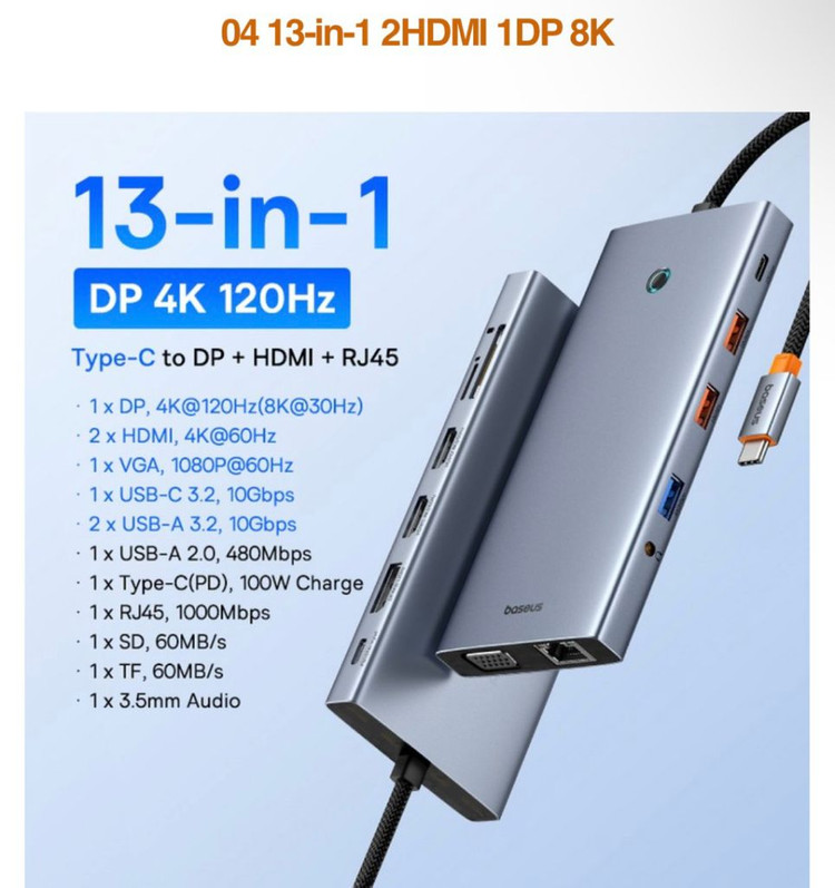 Baseus 13-in-1 Type-C 멀티 허브 BS-DH113 이미지