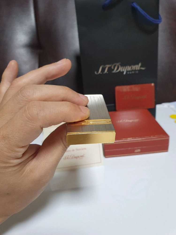 [풀세트] 듀퐁라이터 라인2 ca16841 산토스 브러쉬드 콤비 듀퐁라이타 이미지