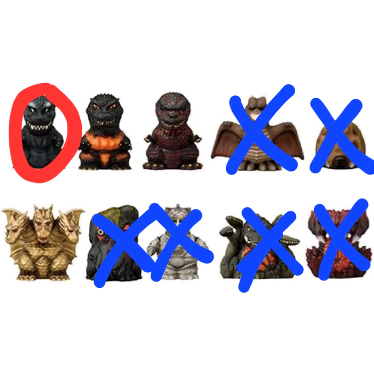 소프비 고질라 퍼펫마스코트 피규어 신고질라,버닝고질라,킹기도라 교환 이미지